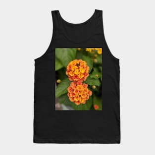 Yellow and Orange Cluster Flowers Photographic Image Tank Top